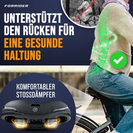 FORRIDER Fahrradsattel 23 cm Schwarz
