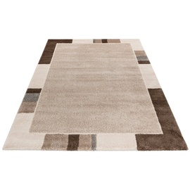 Obsession Teppich »My Frisco 281«, rechteckig, Uni Farben, mit moderner Bordüre, Wohnzimmer, Schlafzimmer, grau