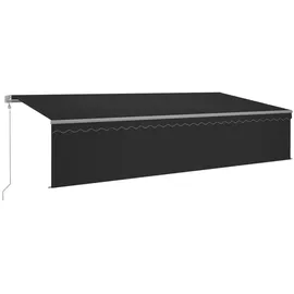 vidaXL Automatisch Gelenkarmmarkise 600 x 300 cm anthrazit inkl. Jalousie
