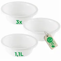 Novaliv Schüssel -, (3-tlg), 3x Spülschüssel Rund Farbe Weiß