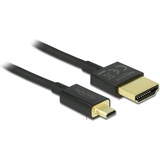 DeLOCK Slim High Speed 4K HDMI Kabel mit Ethernet Typ A/Typ D Micro 2m (84783)