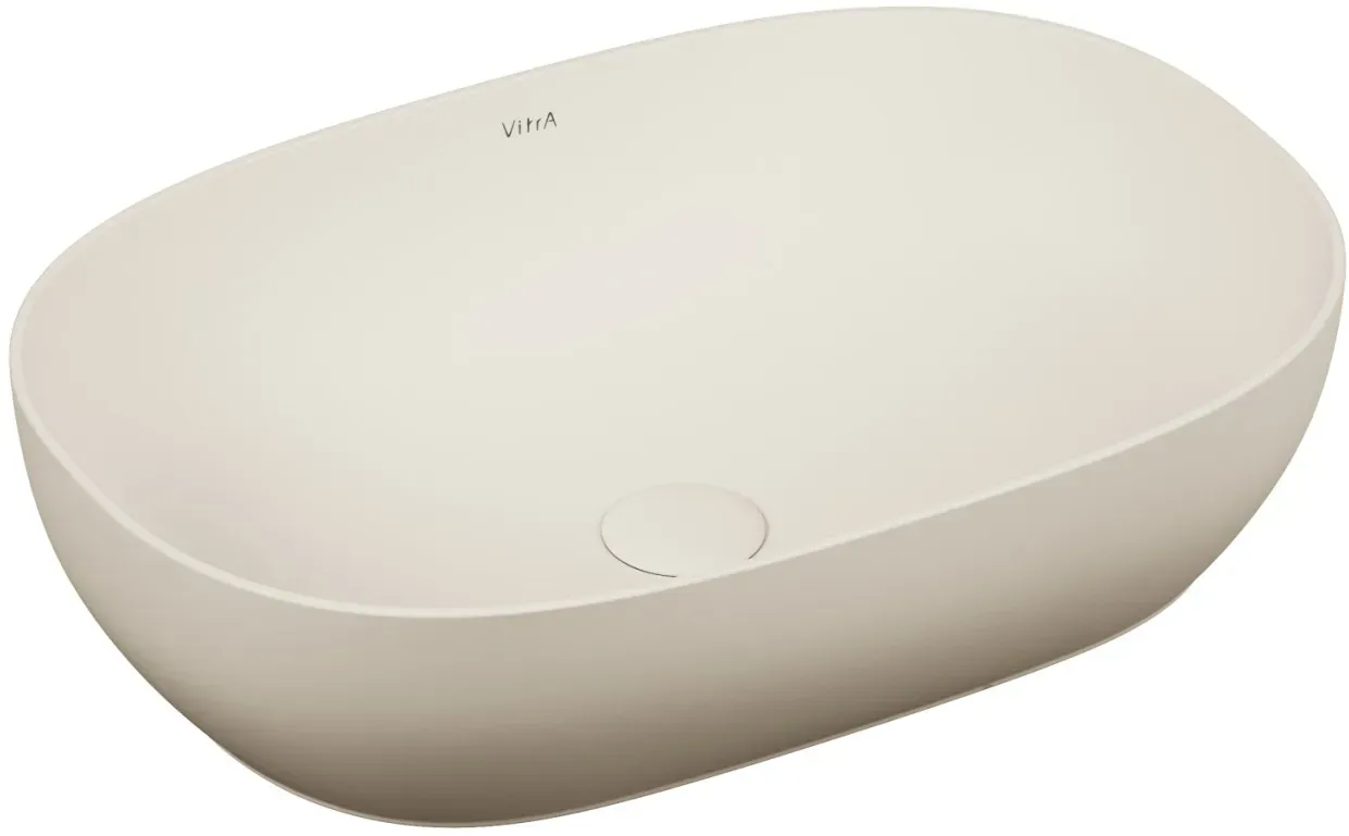 VitrA Outline Aufsatzschale oval 58 x 40 cm CERAFINE Sanitärkeramik Sandbeige Matt,5995B422-0016 5995B422-0016