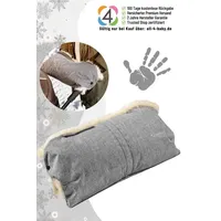 Fellhof Kinderwagen Handwärmer, Handmuff black melange