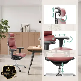 HJH Office Ergohuman Ultra L Gen2 Leder Weinrot