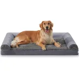 FURTIME Orthopädisches Hundebett Grosse Hunde Ergonomisches Hundekissen XL - 107x76 cm Hundesofa Waschbares Hundekissen mit Abnehmbarem rutschfest Fütterung Schaumstoff Hundebett Orthopädisch