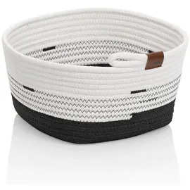 Kela Aufbewahrungskorb Hedda 28 x 23 x 15 cm weiß-schwarz