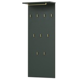 MÖBELPARTNER Wandgarderobe Kent 151442 grün Holz 9 Haken 50,0 x 120,6 cm