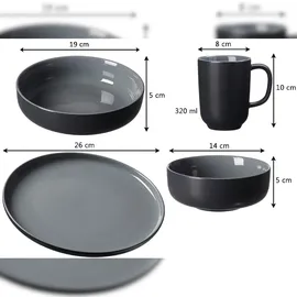 Ritzenhoff & Breker Jasper Kombiservice 16-tlg. schwarz