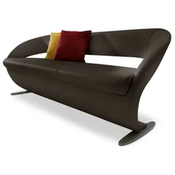 Komfort & Wohnen Solobank Wave Leder Braun Schoko 178 cm