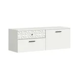 xonox.home Garderobe Prisma X76A9645 Schuhschrank Schrank in weiß NB und Hochglanz absetzungen, ca. B/H/T 110,2x38x35 cm