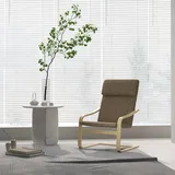 Relaxsessel 65x69x98 Cm Braun In Leinenoptik Mit Birkenholzgestell Und Kopfkissen