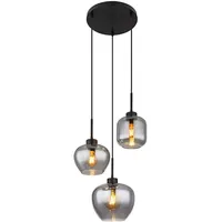GLOBO Pendelleuchte schwarz, 3x E27, DxH 38x120 cm