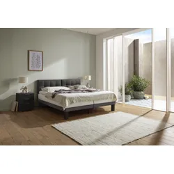 Hasena Boxspringbett Barletta, Bezugsfarbe: Kul smoke, Metallfarbe: Anthracit, verschiedene Größen