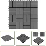 Terrassenfliesen 11 Stück Wpc 30 X 30 Cm 1 Qm Grau - Terrassenfliesen - Wpc Terrasse - Gartenmöbel - Outdoor Dekoration - Balkonplatten - The Living Store