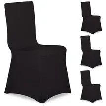 Relaxdays Stuhlhusse Schwarz 12er Set