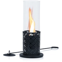 Zelsius Tischkamin für Indoor und Outdoor mit wirbelnder Flamme | Schwarz | Ø 20 x 50,5 cm | Freistehender Bioethanol Kamin | Tischfeuer, Feuersäule, Balkon Deko Kamin, Gartenfeuer, Standkamin