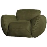 KAWOLA Sessel DAVITO Lederimitat im Vintagelook olivgrün