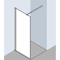 Kermi Ibiza 2000 Seitenwand I2TWF090181AK 90x185cm, silber mattglanz, ESG klar, mit 90Grad Stabilisierung