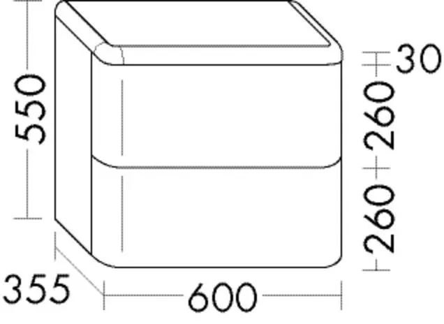 Burgbad Sideboard b:meL.Matt 550x600x355 Schwarz Solid Matt, KOCH060F6474 KOCH060F6474