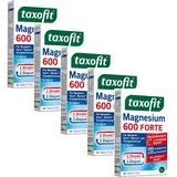 taxofit Magnesium 600 Forte | 5 x30 Tabletten hochdosiertes Magnesium 600mg + Vitamin B1+B6+B12 | Magnesiumoxid & Magnesiumcarbonat | für Muskeln1, Herz2 & Energie4 | Magnesium Versorgung für 30 Tage