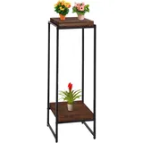 Blumentisch HWC-K71, Blumenregal Beistelltisch Pflanzregal, MVG-Zertifiziert MDF Metall - Dunkelbraun, 101cm