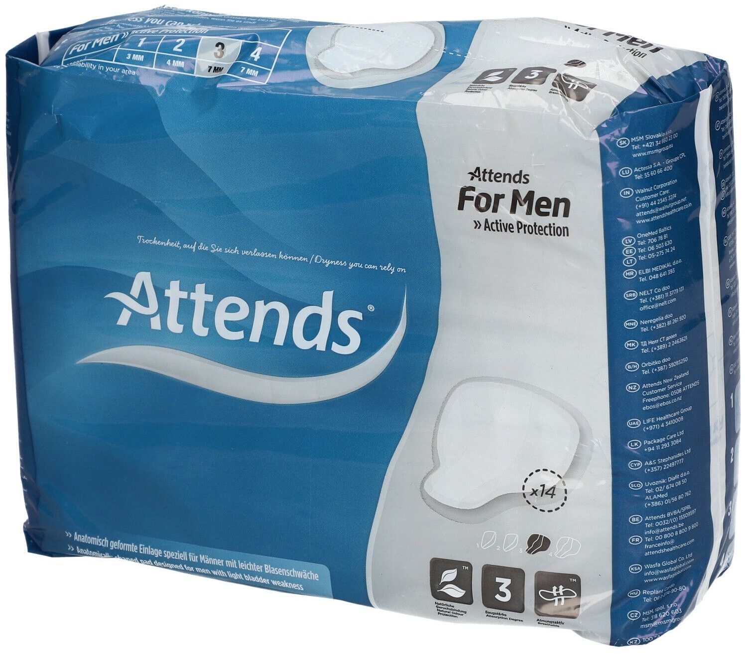 Attends® For Men 3 14 pc(s) serviettes hygiénique(s)