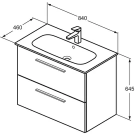 Ideal Standard i.life A Möbelwaschtisch 84 x 46 x 64,5 cm (K8743NX)