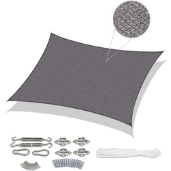 Sekey Sonnensegel Sonnensegel Rechteck mit Kit 185 g/m2 HDPE Schattensegel grau 300 cm x 400 cm