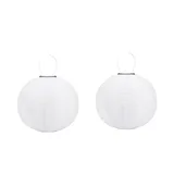 Lampions Außen Wetterfest, Solarlampions für Außen Hängend, 30cm Solar LED Laterne Wasserdicht Hängende Nylon Laterne Gartenlaterne Solarlaterne für Garten, Balkon,Hof,Fest Deko (2 Stück/Weiß)