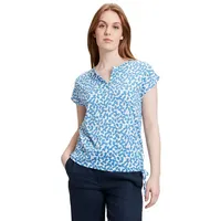 Betty & Co Damen Casual-Shirt mit Tunnelzug Weiß/Blau,S -