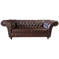 JVmoebel Chesterfield-Sofa Großes Classic 3-Sitzer Sofa in Chesterfield braun braun