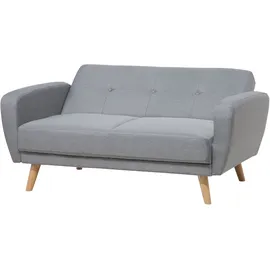 Beliani Schlafsofa Polyester 2-Sitzer Grau