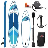 F2 Marken Stand Up Paddle Board Ocean Blau SUP 10'5 320cm + Kajak Zubehör Paket