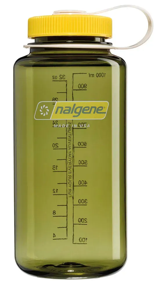 Nalgene Trinkflasche Wide Mouth Sustain 1,0L oil green freesia