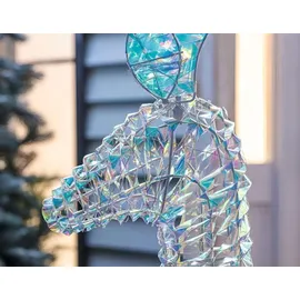 Dekoleidenschaft LED Rentier "Rainbow" 1,36 m hoch, 960 warmweiße Lichter, Weihnachtsbeleuchtung, Outdoor Beleuchtung, Leuchtdeko, XXL Dekofigur, Gartendeko für D...