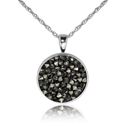 LUISIA® Kette ohne Anhänger Halskette "Moonlight" mit Kristallen von Swarovski® (inkl. Schmuckbox) schwarz