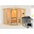 Karibu Amelia 3 inkl. 9 kW Ofen + Steuergerät Easy Finnisch + Dachkranz