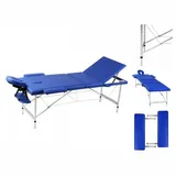 vidaXL Massagetisch mit Aluminiumrahmen, faltbar 3 Zonen Blau