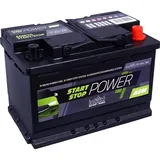 intAct AGM Start-Stop-Batterie 12V 70Ah 760A, wartungsfreie AGM Batterie mit Schnellladetechnologie, für Start-Stop-Fahrzeuge, Maße (LxBxH): 278x175x190mm, Pluspol rechts