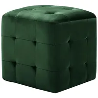 vidaXL Pouf 2 Stk. Gr?n 30x30x30 cm Samtstoff