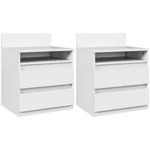 Homcom Nachttisch Weiß, Holzwerkstoff, 39.6x50.4x32.3 cm, Schlafzimmer, Nachttische