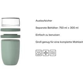 Mepal Müslibecher To Go nordic black 750 ml + 300 ml 2-teilig