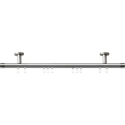 Gardinenstange INDEKO "Consul", silber (edelstahlfarben), L:340cm Ø:20mm, Gardinenstangen, Innenlauf Komplett-Set inkl. Gleitern und Montagematerial