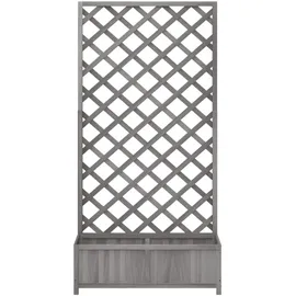 vidaXL Pflanzkübel mit Spalier 35 x 35 x 180 cm Grau