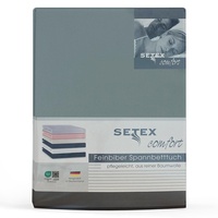 Setex Feinbiber Spannbettlaken, 90 x 200 cm großes Spannbetttuch, 100 % Baumwolle, Bettlaken in Dunkel Jade
