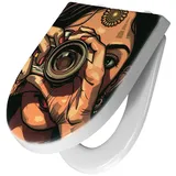 Primedeco WC-Sitz mit Absenkautomatik Motiv Frau Mit Kamera (1-St), Absenkautomatik, Soft-Close grün