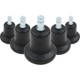 HJH Office Bodengleiter 5x No. 10 Kunststoff/Metall 10 mm/50 mm schwarz
