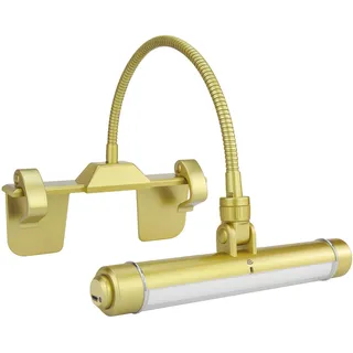 HONWELL Bilderleuchte Batterie LED Wandleuchte mit Fernbedienung 360° Schwenkarm Wiederaufladbare Dart beleuchtung Kabellos Malleuchte, Bilderlampe mit 3 Beleuchtungsmodi zum Malen Art, Golden