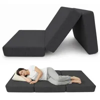 POKAR Klappmatratze 3-teilige Faltmatratze Camping Matratze Gästematratze Feldbett Klappbett Gästebett Bodenmatratze Schlafmatratze 140 x 195 x 15 cm, Anthrazit