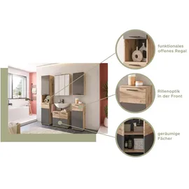 inn.furn Spiegel Eiche Badspiegel mit Regal Tomaso